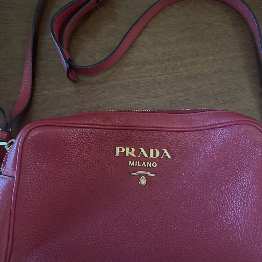 Prada Burgundy Leather Shoulder Bag